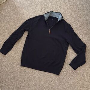 JCrew black half zip 100% cotton sweater